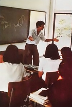 Hugh supports his family teaching English as a foreign language.
